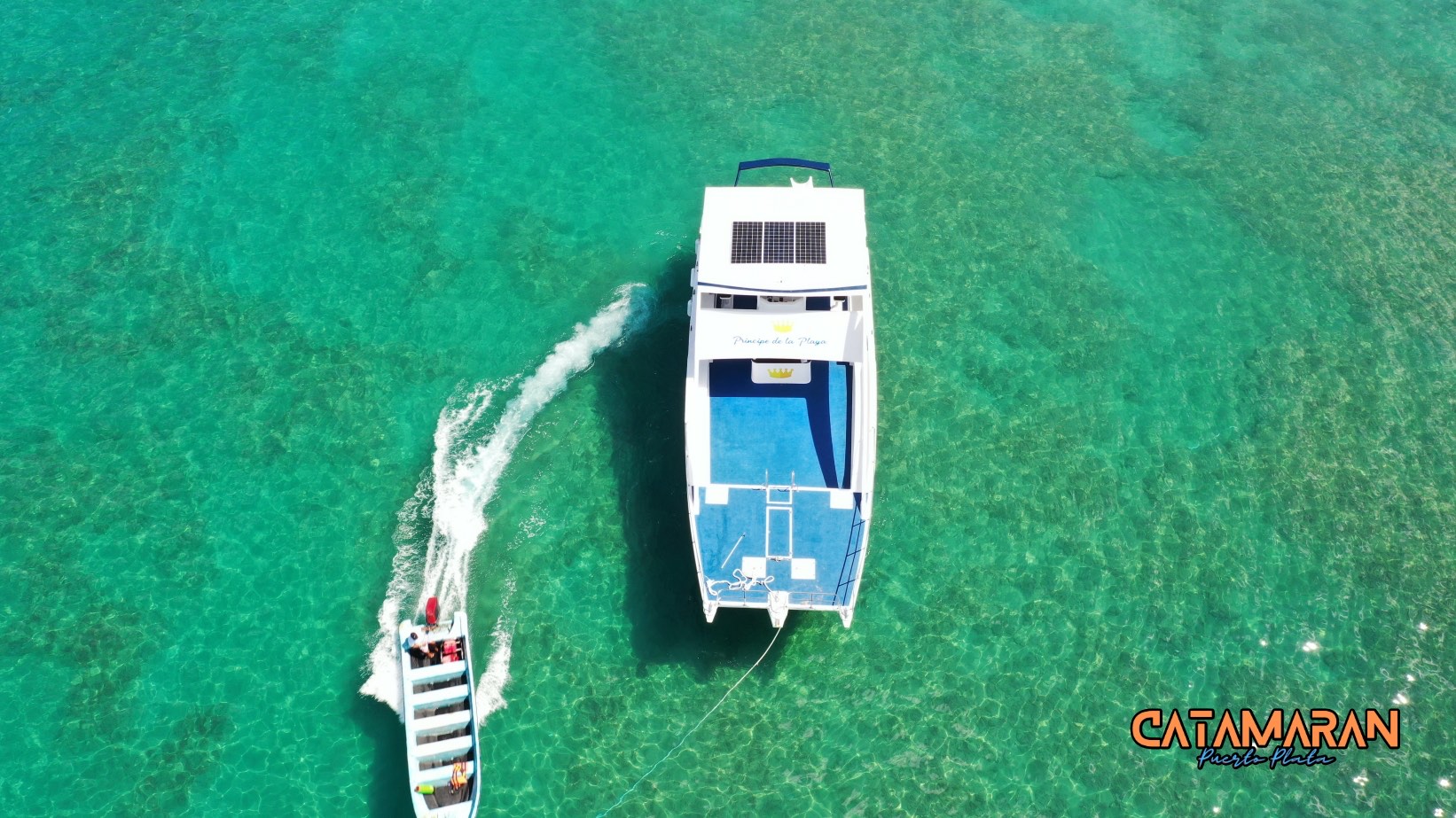 Drone view of the boat