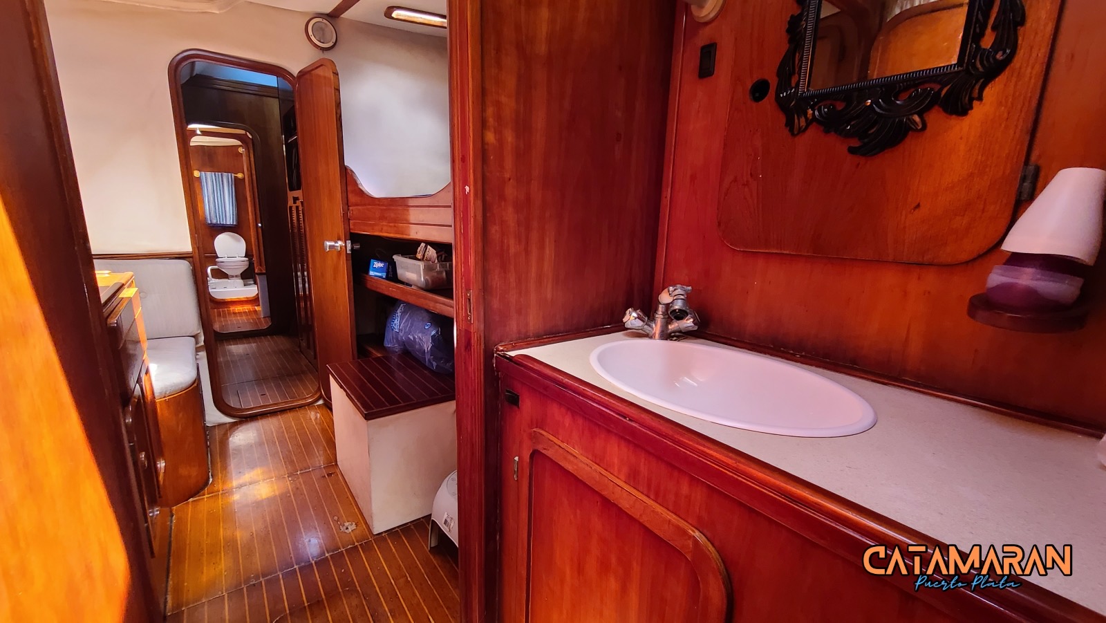 View of the bathroom in berth 1