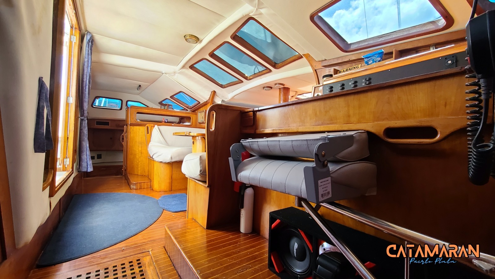 The catamaran interior feels high end