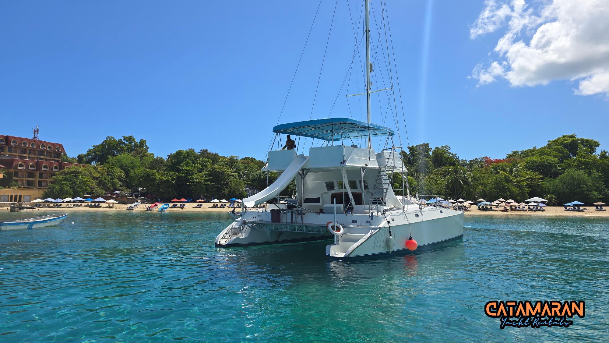 aft view of the remodeled catamaran